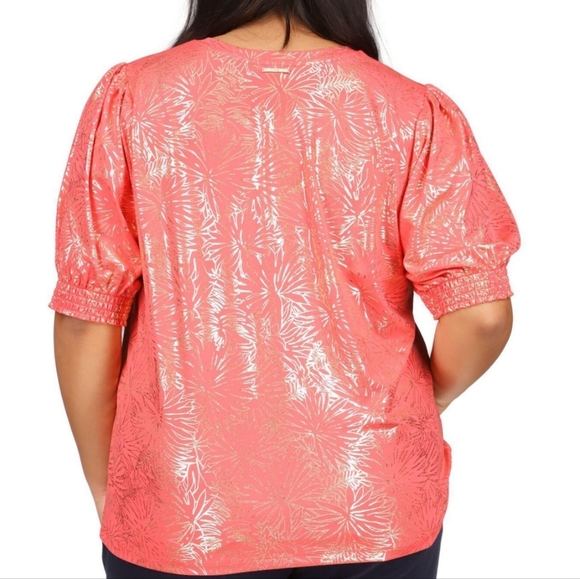 Michael Kors Sangria Foil Top Blouse Plus Size NWT - Picture 6 of 6